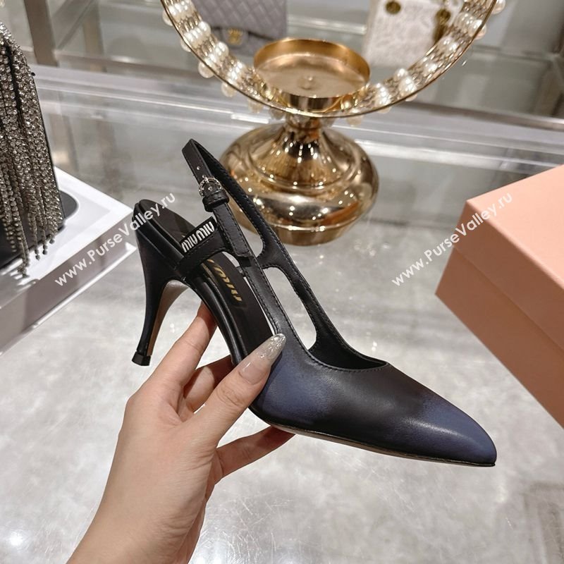 Miu Miu Calf Leather Slingbacks Pump 7.5cm Black 2025 5I546E (MD-251208033)