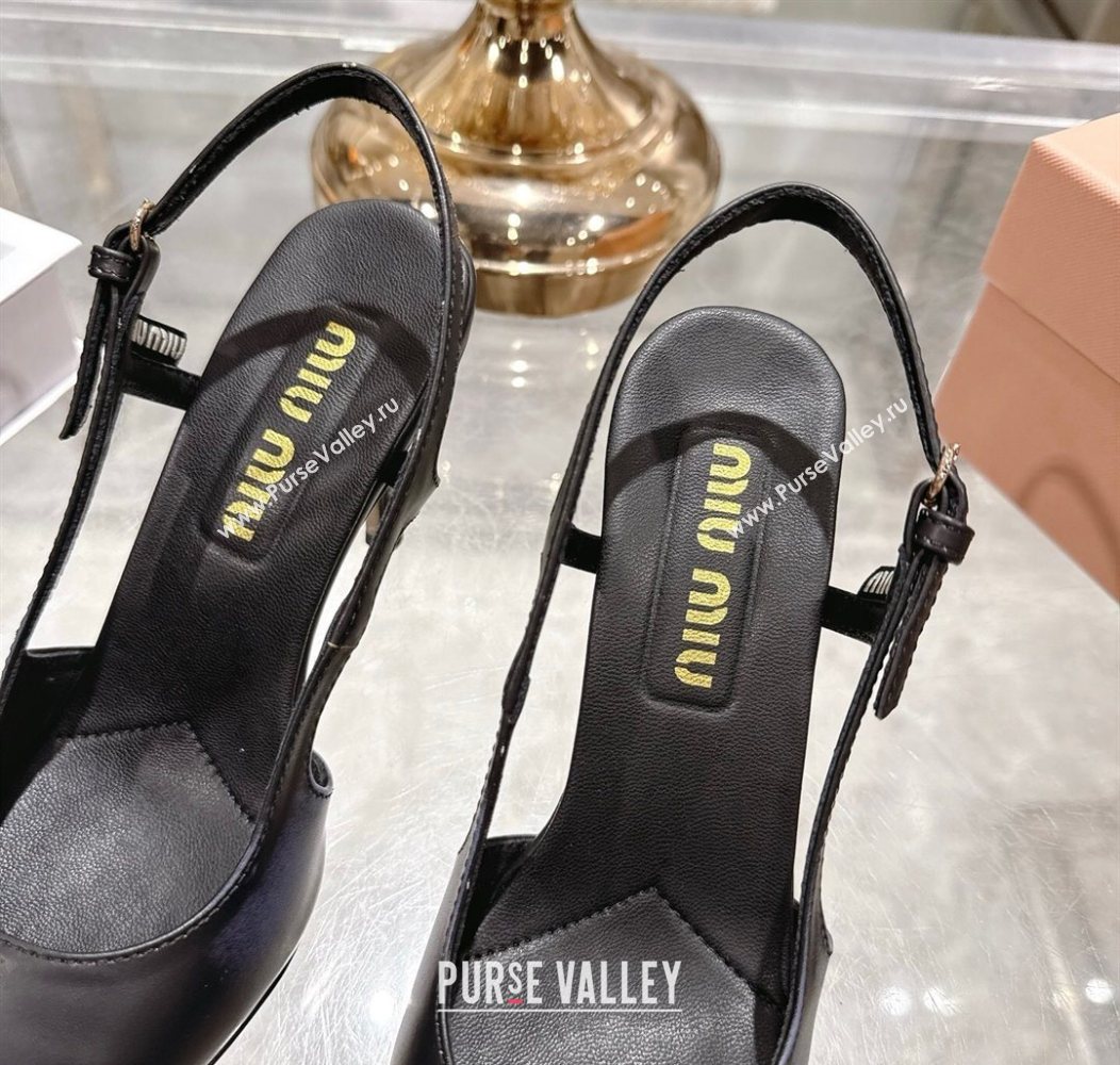 Miu Miu Calf Leather Slingbacks Pump 7.5cm Black 2025 5I546E (MD-251208033)