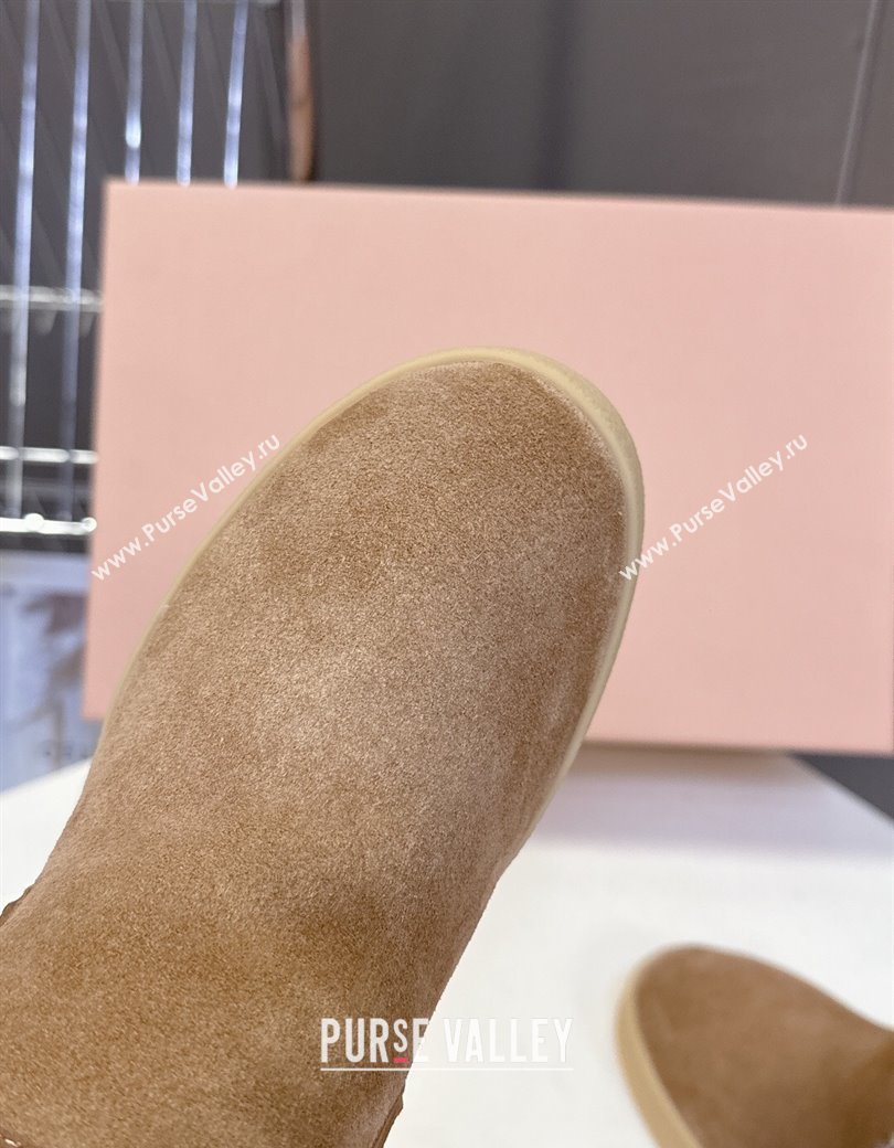 Miu Miu Suede and shearling slip-on booties Beige 2025 5T558E (MD-251208036)