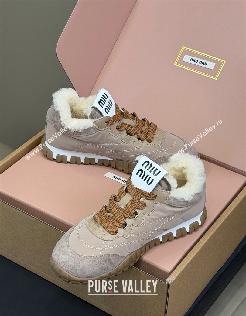 Miu Miu Tyre technical fabric and suede sneakers Grey 2025 5E417E (KL-251208046)