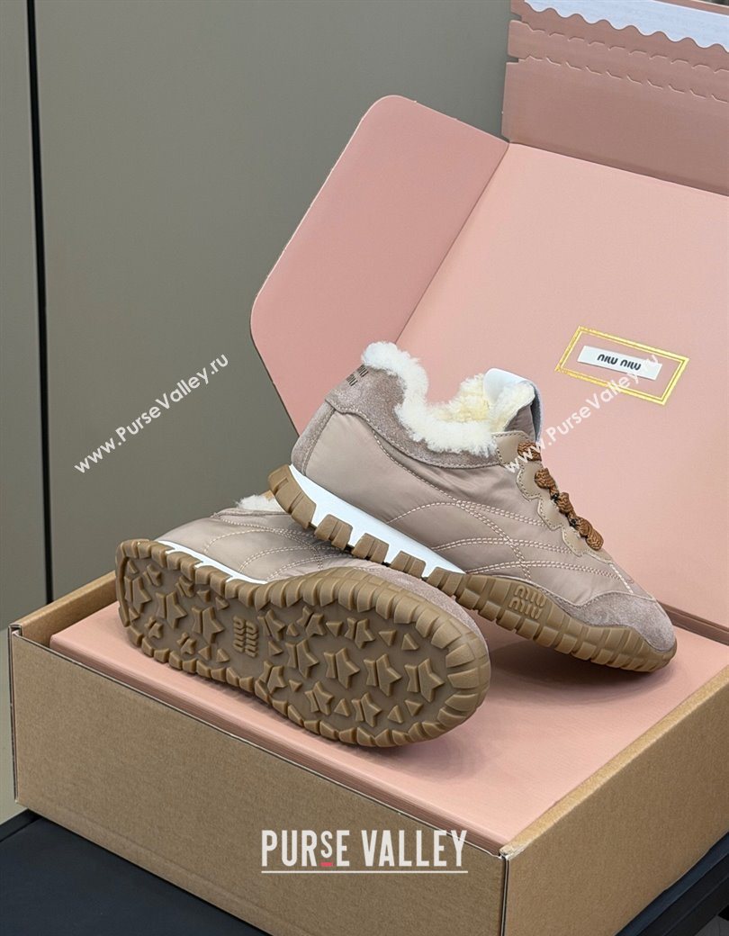 Miu Miu Tyre technical fabric and suede sneakers Grey 2025 5E417E (KL-251208046)