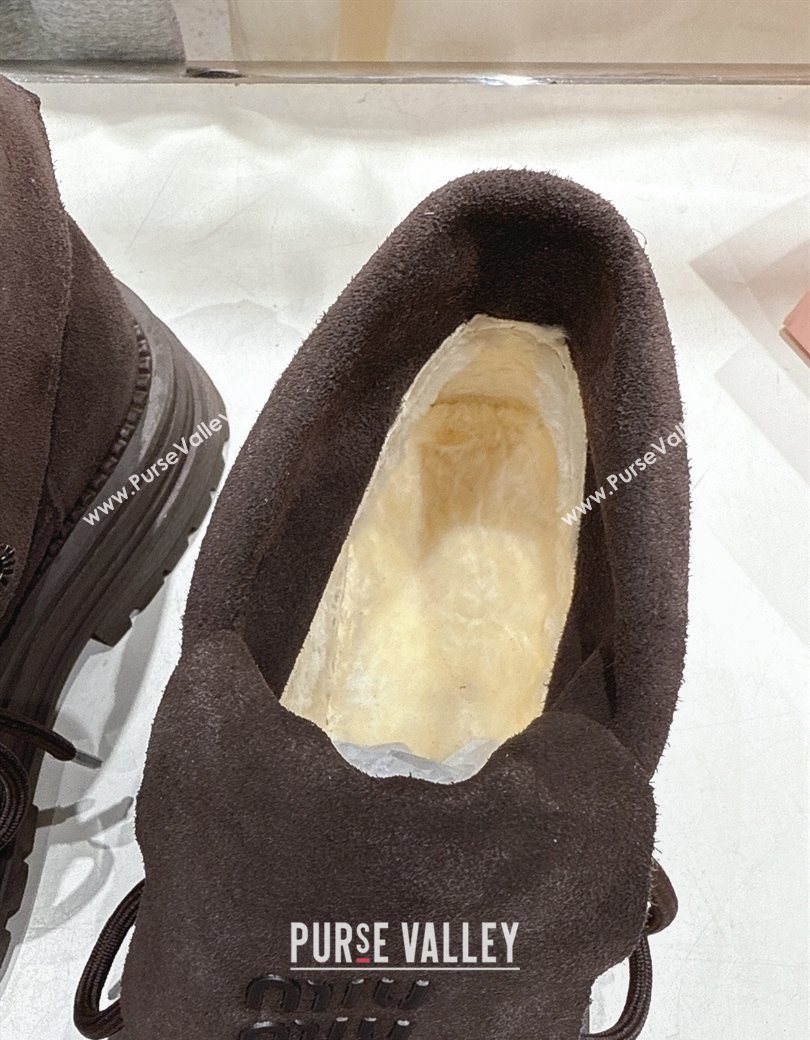 Miu Miu Suede Laced-up Shoes Briarwood Brown 2025 MM120803 (MD-251208042)