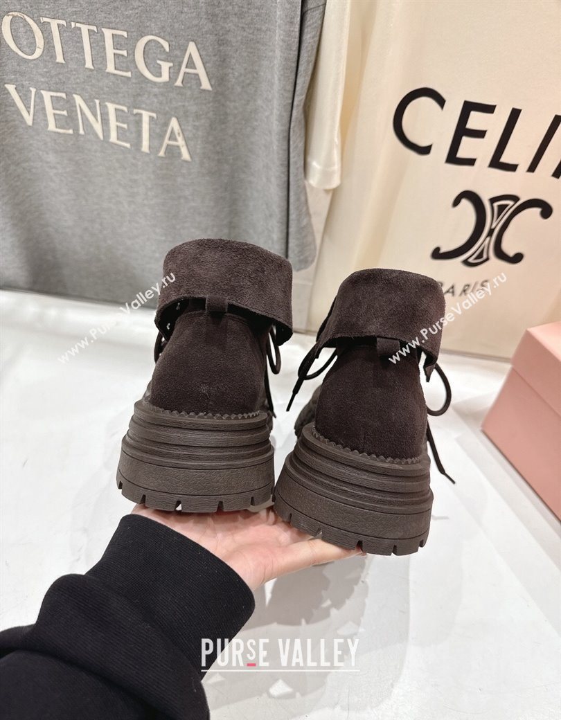 Miu Miu Suede Laced-up Shoes Briarwood Brown 2025 MM120803 (MD-251208042)