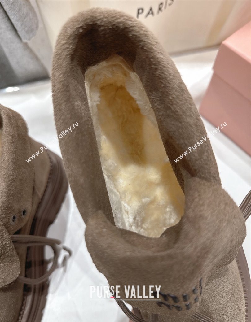 Miu Miu Suede Laced-up Shoes Grey 2025 MM120803 (MD-251208043)