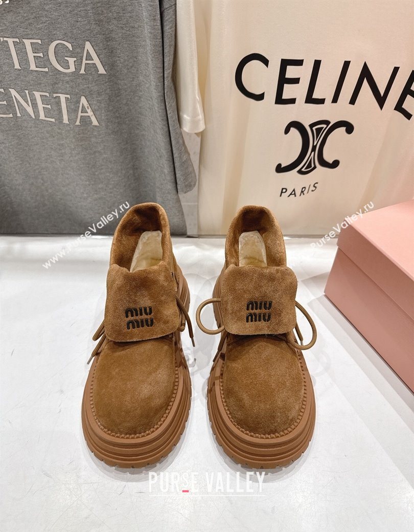 Miu Miu Suede Laced-up Shoes Brown2 2025 MM120803 (MD-251208044)