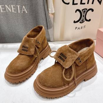 Miu Miu Suede Laced-up Shoes Brown2 2025 MM120803 (MD-251208044)