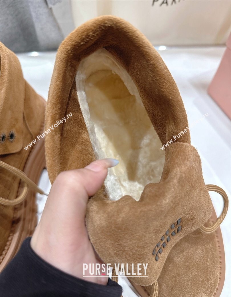 Miu Miu Suede Laced-up Shoes Brown2 2025 MM120803 (MD-251208044)