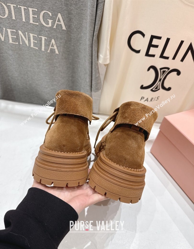 Miu Miu Suede Laced-up Shoes Brown2 2025 MM120803 (MD-251208044)