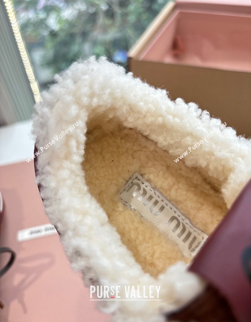 Miu Miu Gymnasium Sneakers in Suede and Wool Dark Brown 2025 G086 (MD-251208061)