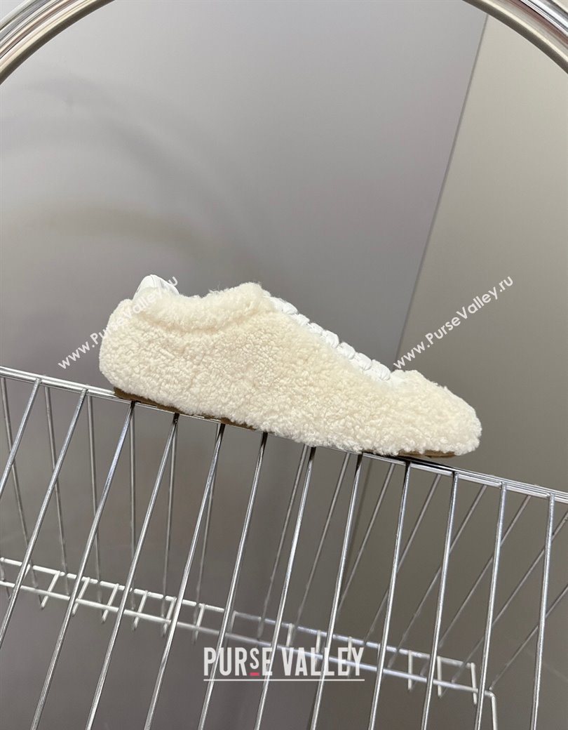 Miu Miu Plumet Shearling Sneakers White 2025 5E529E (MD-251208063)