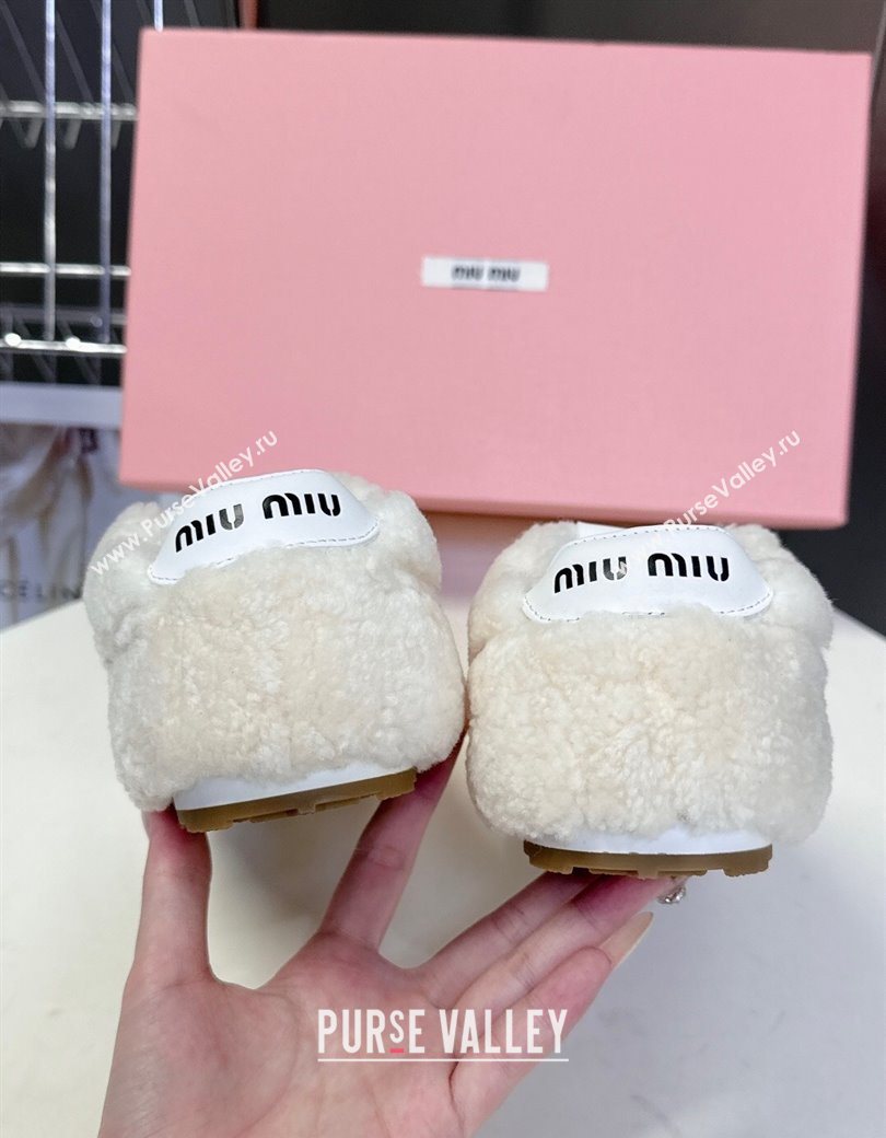 Miu Miu Plumet Shearling Sneakers White 2025 5E529E (MD-251208063)