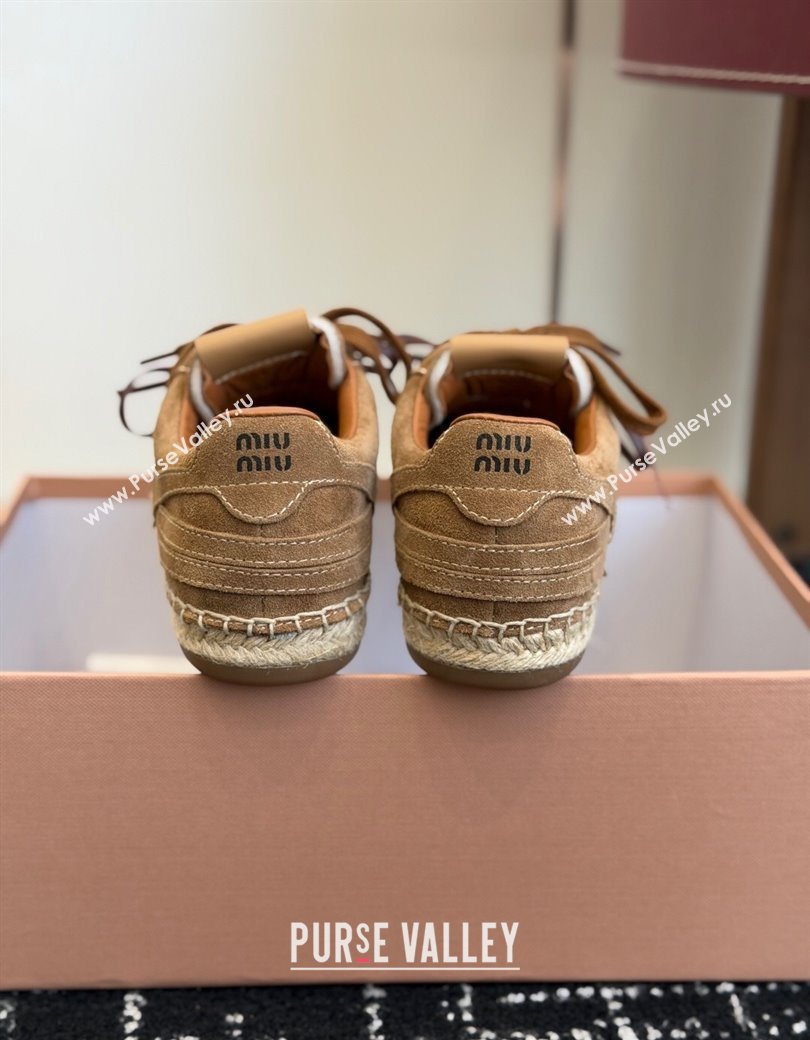 Miu Miu Suede Espadrille Sneakers Light Brown 2025 MM120804 (SS-251208064)