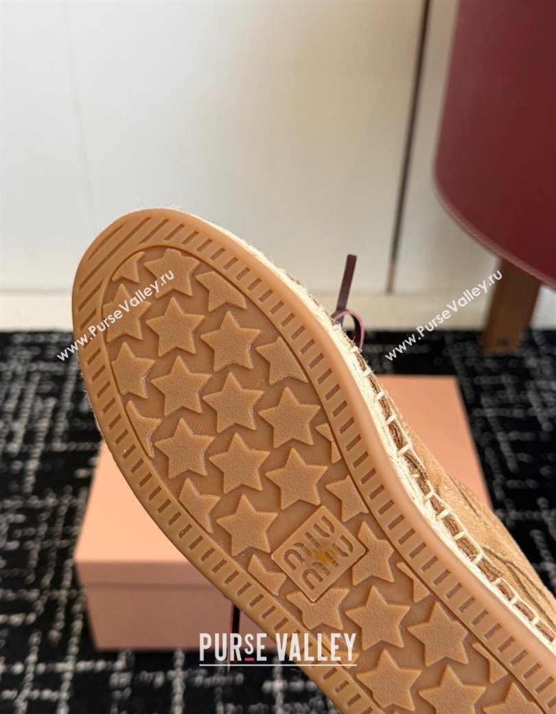 Miu Miu Suede Espadrille Sneakers Light Brown 2025 MM120804 (SS-251208064)