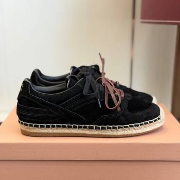 Miu Miu Suede Espadrille Sneakers Black 2025 MM120804 (SS-251208065)