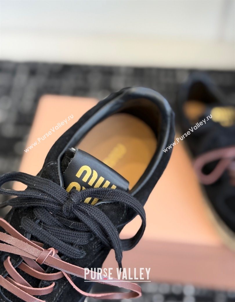 Miu Miu Suede Espadrille Sneakers Black 2025 MM120804 (SS-251208065)