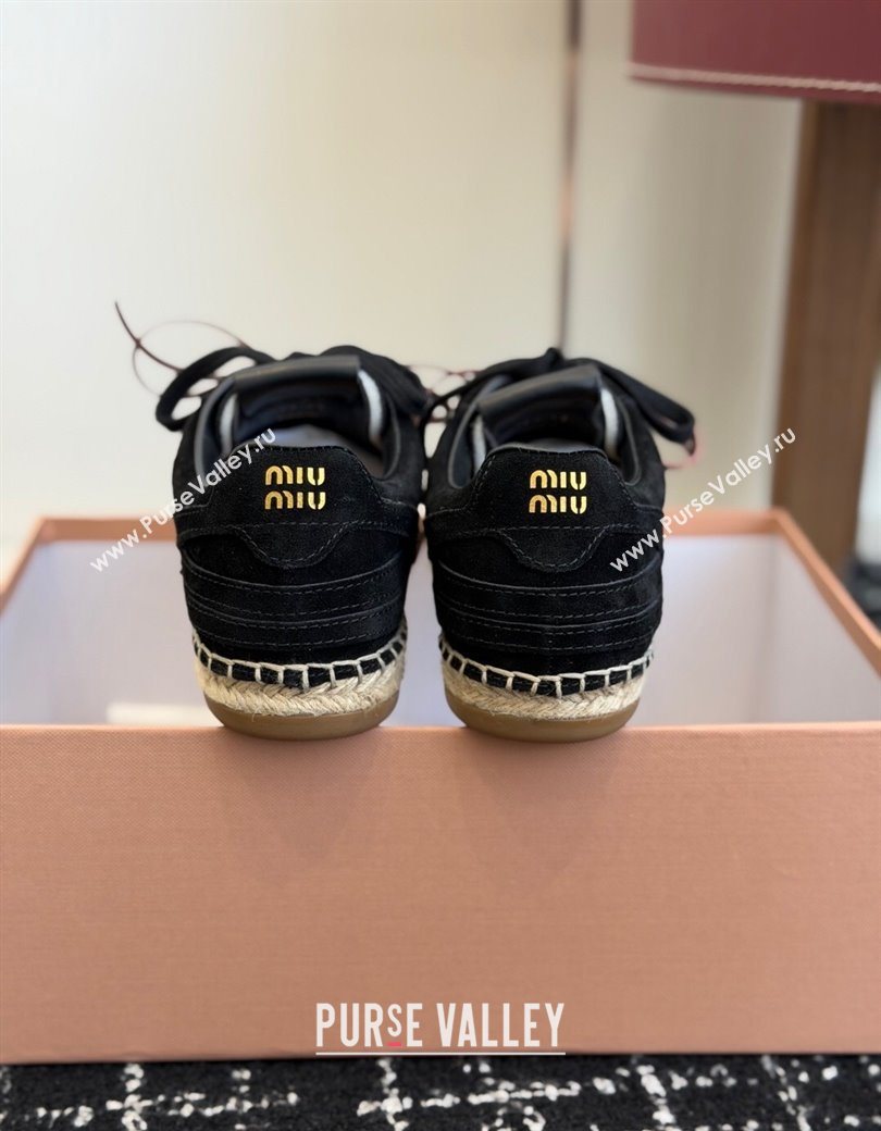 Miu Miu Suede Espadrille Sneakers Black 2025 MM120804 (SS-251208065)