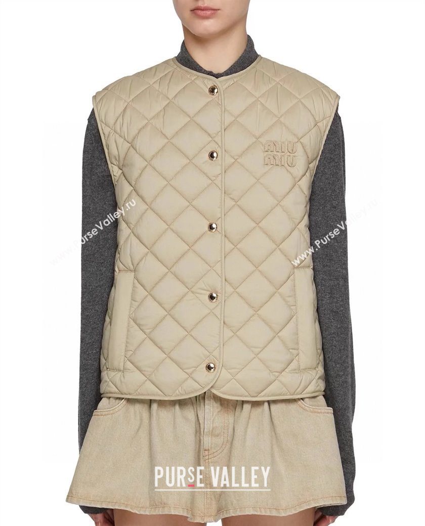 Miu Miu Quilted Vest White 2025 MM122512 (QI-251225023)