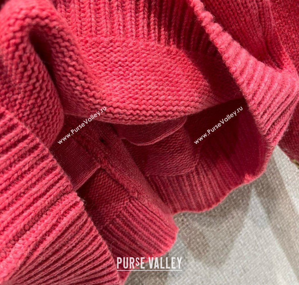 Miu Miu Wool Cardigan with Embroidery Pink 2025 MM122518 (QI-251225043)