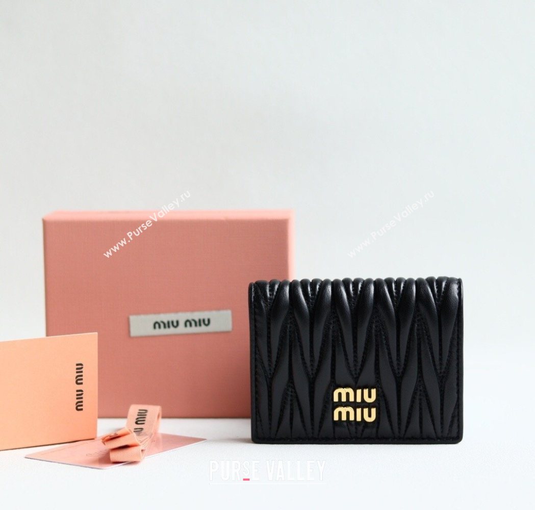 Miu Miu Matelasse Nappa Leather Small Wallet Black 2026 5MV204 (YY-260120071)