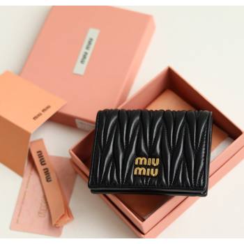 Miu Miu Matelasse Nappa Leather Small Wallet Black 2026 5MV204 (YY-260120071)