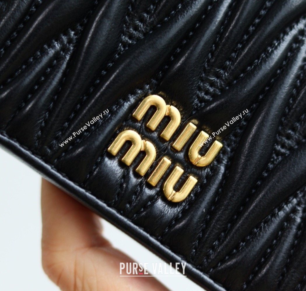 Miu Miu Matelasse Nappa Leather Small Wallet Black 2026 5MV204 (YY-260120071)