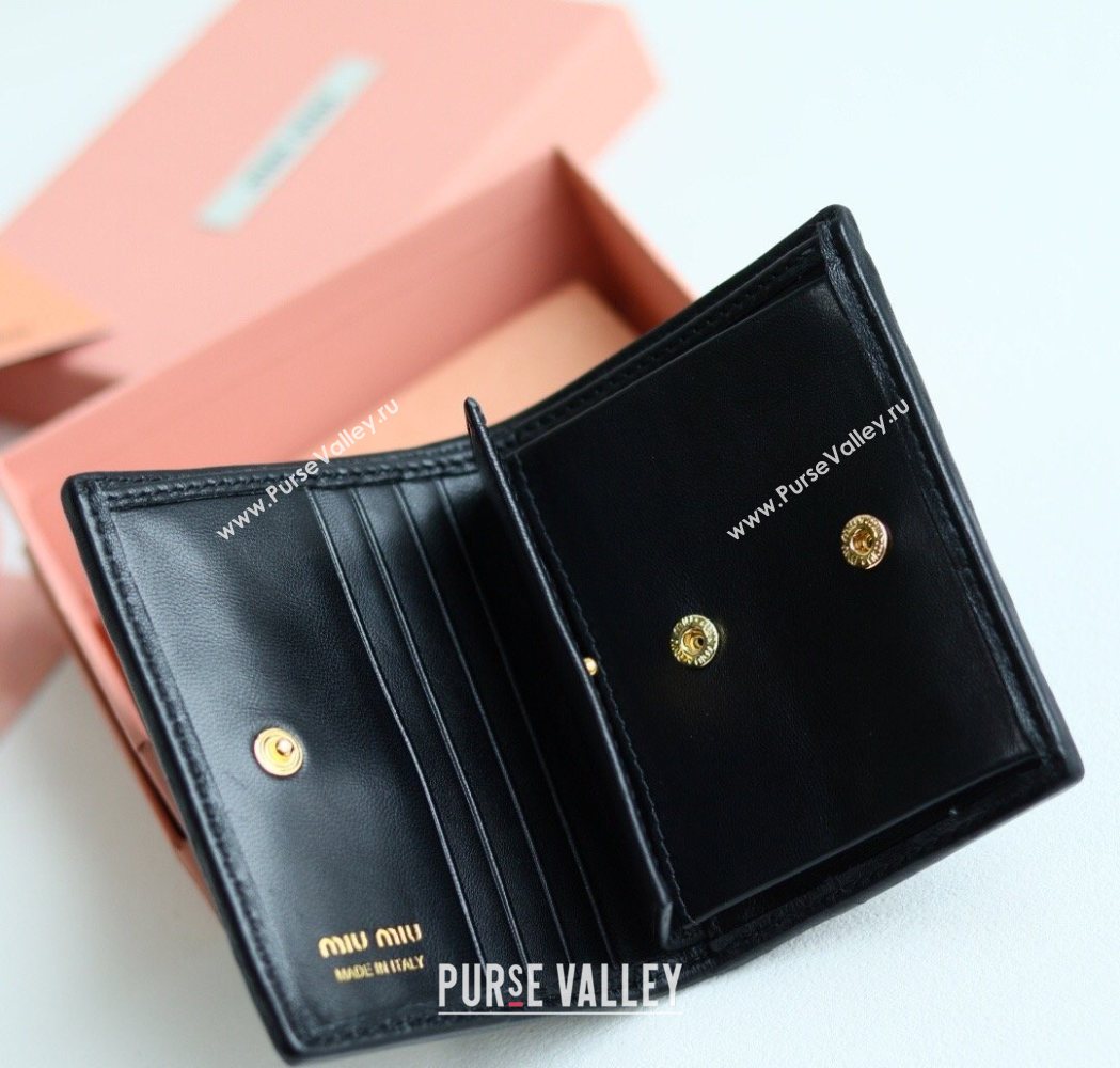 Miu Miu Matelasse Nappa Leather Small Wallet Black 2026 5MV204 (YY-260120071)