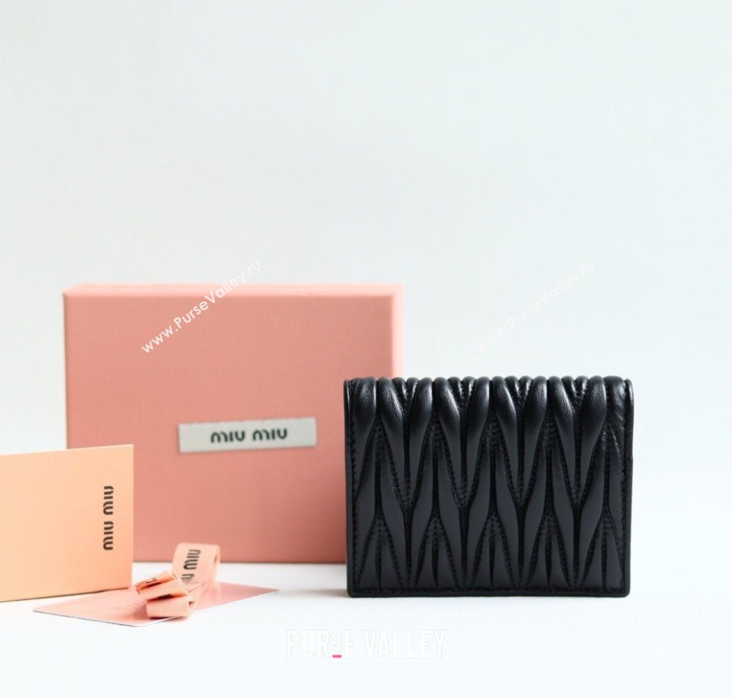 Miu Miu Matelasse Nappa Leather Small Wallet Black 2026 5MV204 (YY-260120071)