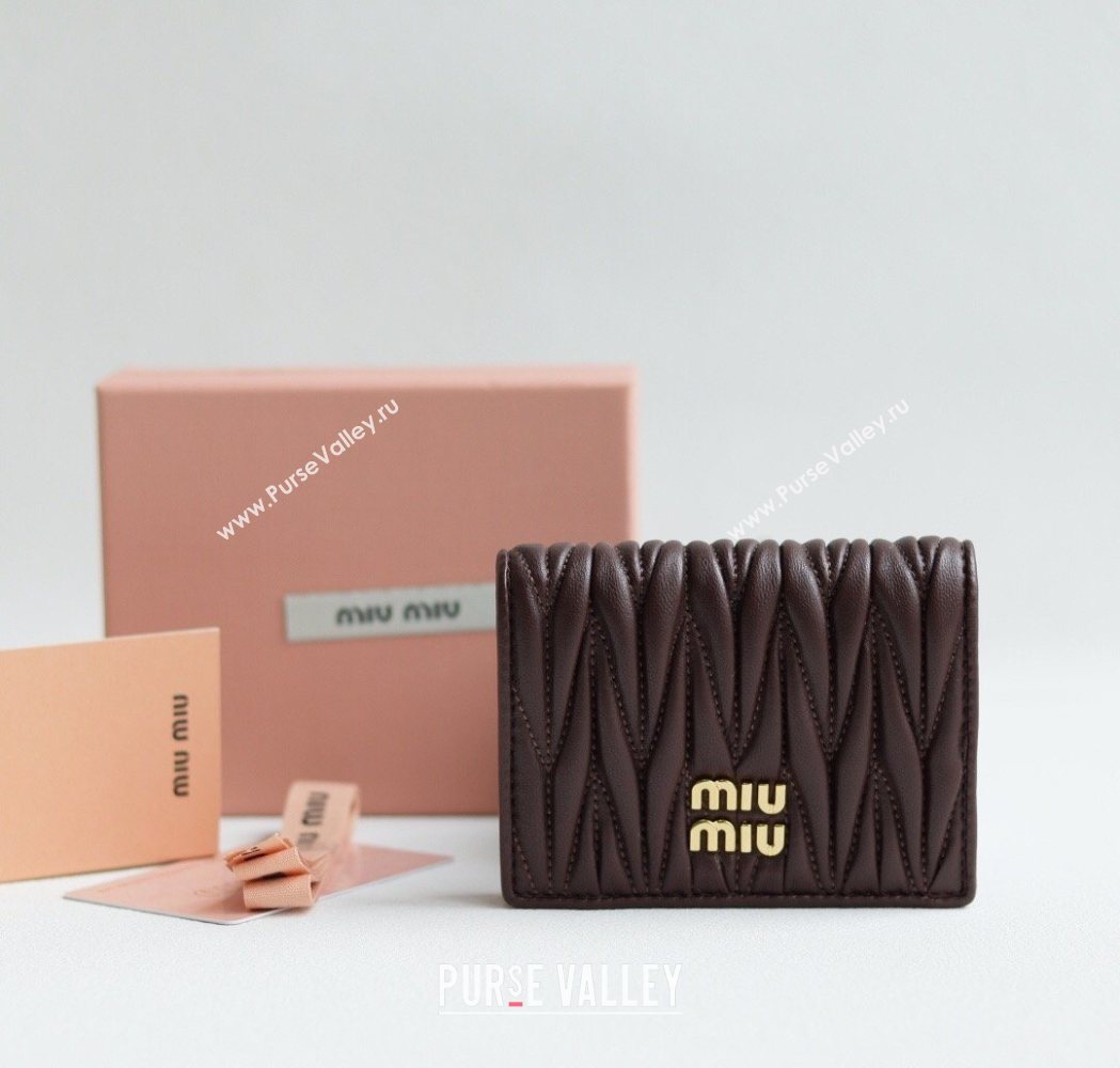Miu Miu Matelasse Nappa Leather Small Wallet Briarwood Brown 2026 5MV204 (YY-260120072)
