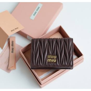 Miu Miu Matelasse Nappa Leather Small Wallet Briarwood Brown 2026 5MV204 (YY-260120072)