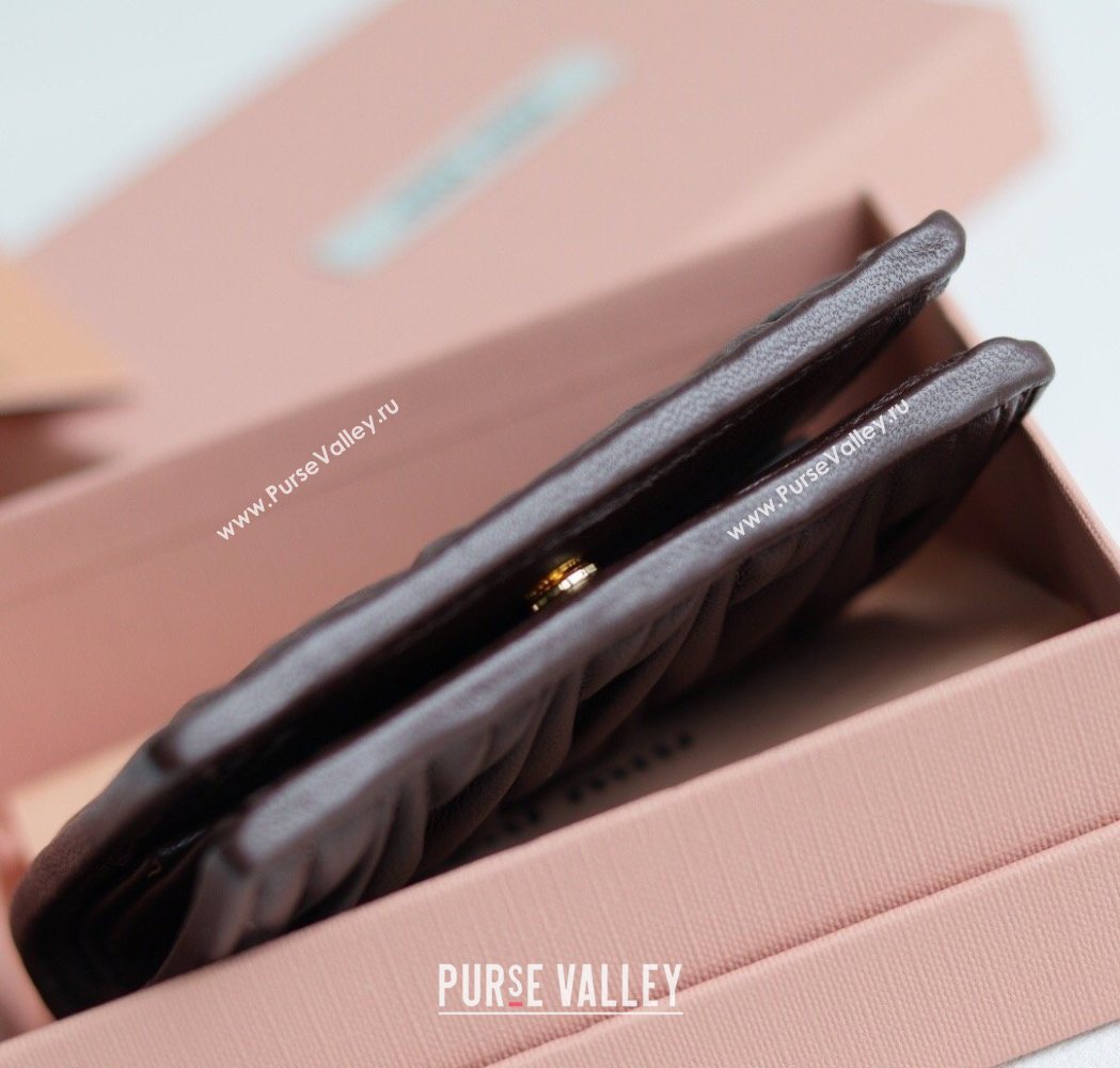 Miu Miu Matelasse Nappa Leather Small Wallet Briarwood Brown 2026 5MV204 (YY-260120072)