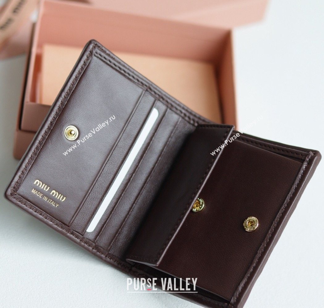 Miu Miu Matelasse Nappa Leather Small Wallet Briarwood Brown 2026 5MV204 (YY-260120072)