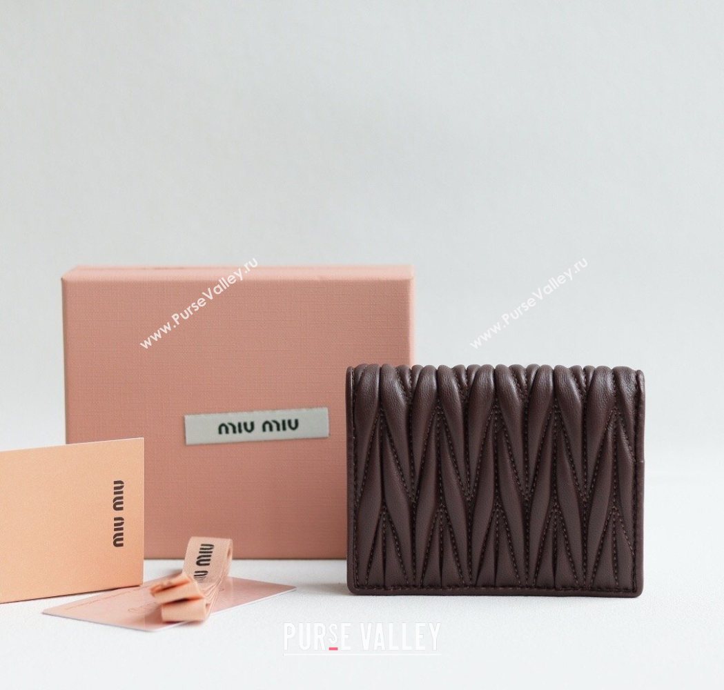 Miu Miu Matelasse Nappa Leather Small Wallet Briarwood Brown 2026 5MV204 (YY-260120072)