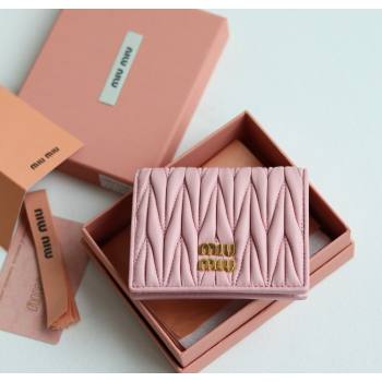Miu Miu Matelasse Nappa Leather Small Wallet Alabaster Pink 2026 5MV204 (YY-260120073)