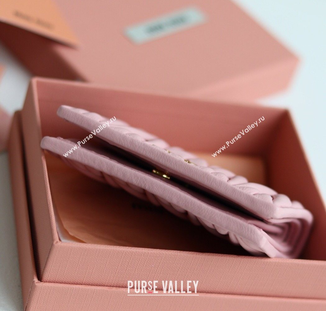 Miu Miu Matelasse Nappa Leather Small Wallet Alabaster Pink 2026 5MV204 (YY-260120073)
