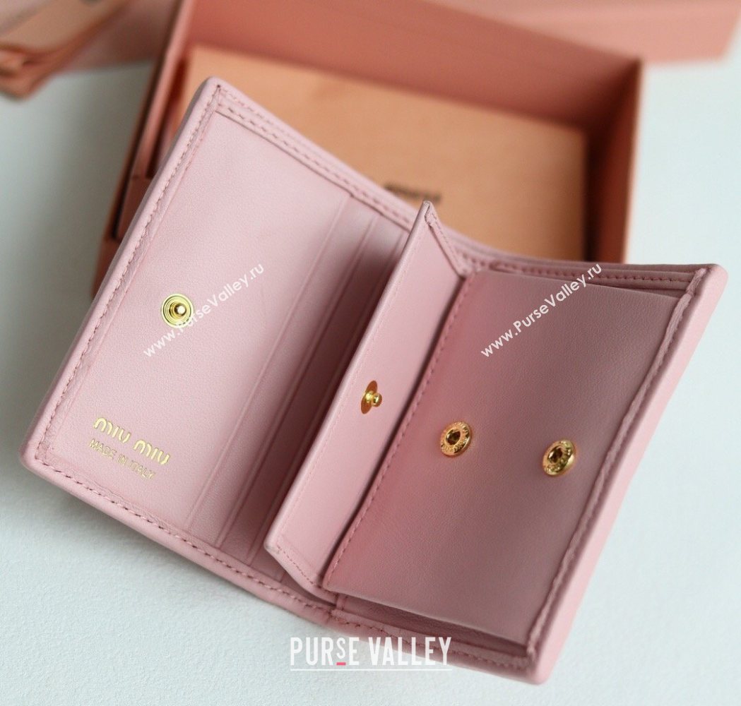 Miu Miu Matelasse Nappa Leather Small Wallet Alabaster Pink 2026 5MV204 (YY-260120073)