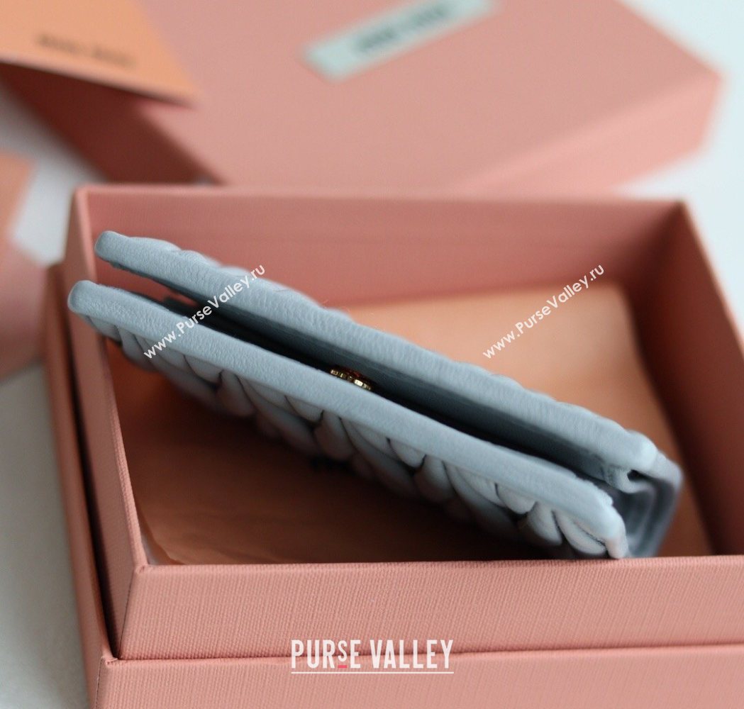 Miu Miu Matelasse Nappa Leather Small Wallet Light Blue 2026 5MV204 (YY-260120074)