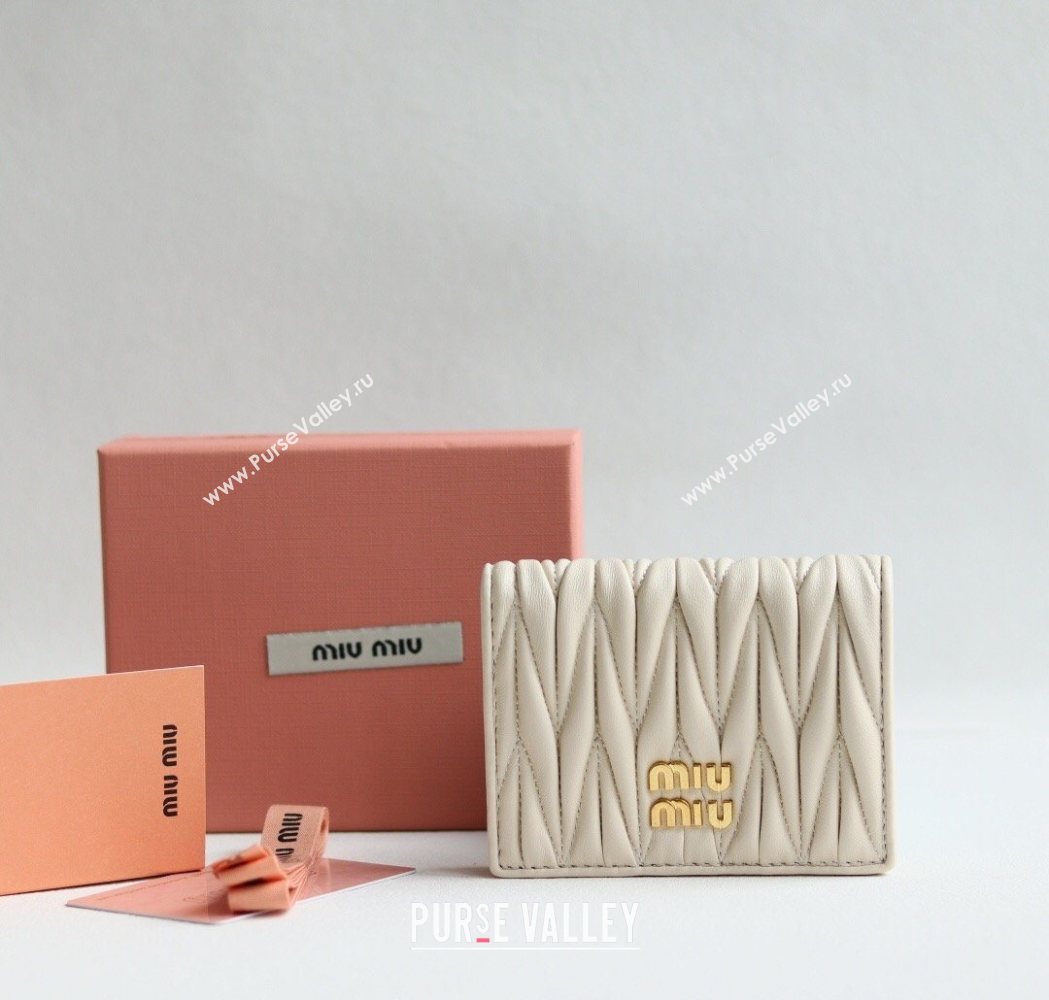 Miu Miu Matelasse Nappa Leather Small Wallet White 2026 5MV204 (YY-260120075)
