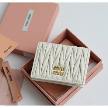 Miu Miu Matelasse Nappa Leather Small Wallet White 2026 5MV204 (YY-260120075)