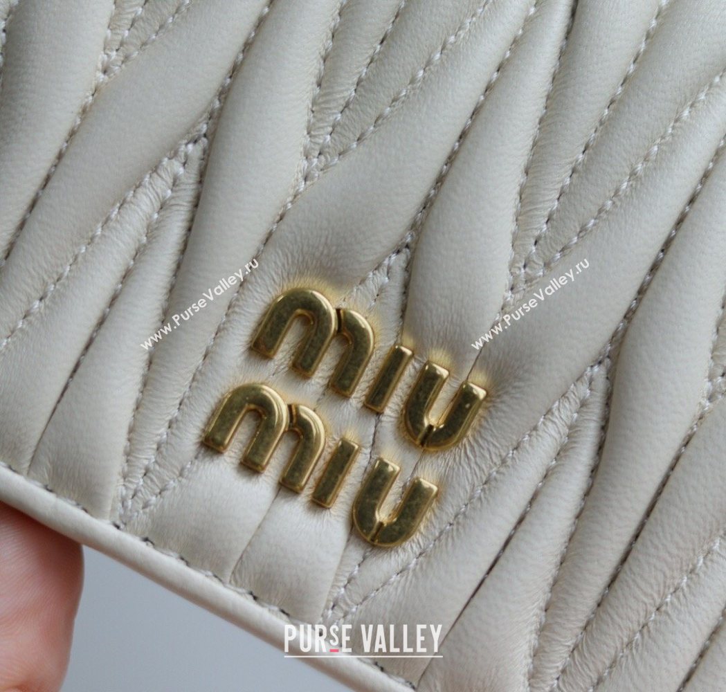 Miu Miu Matelasse Nappa Leather Small Wallet White 2026 5MV204 (YY-260120075)