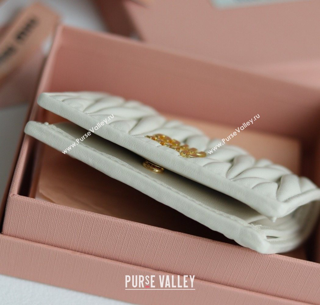 Miu Miu Matelasse Nappa Leather Small Wallet White 2026 5MV204 (YY-260120075)