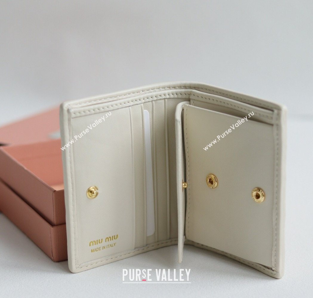 Miu Miu Matelasse Nappa Leather Small Wallet White 2026 5MV204 (YY-260120075)