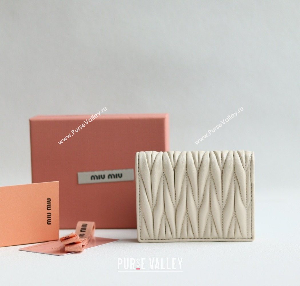 Miu Miu Matelasse Nappa Leather Small Wallet White 2026 5MV204 (YY-260120075)