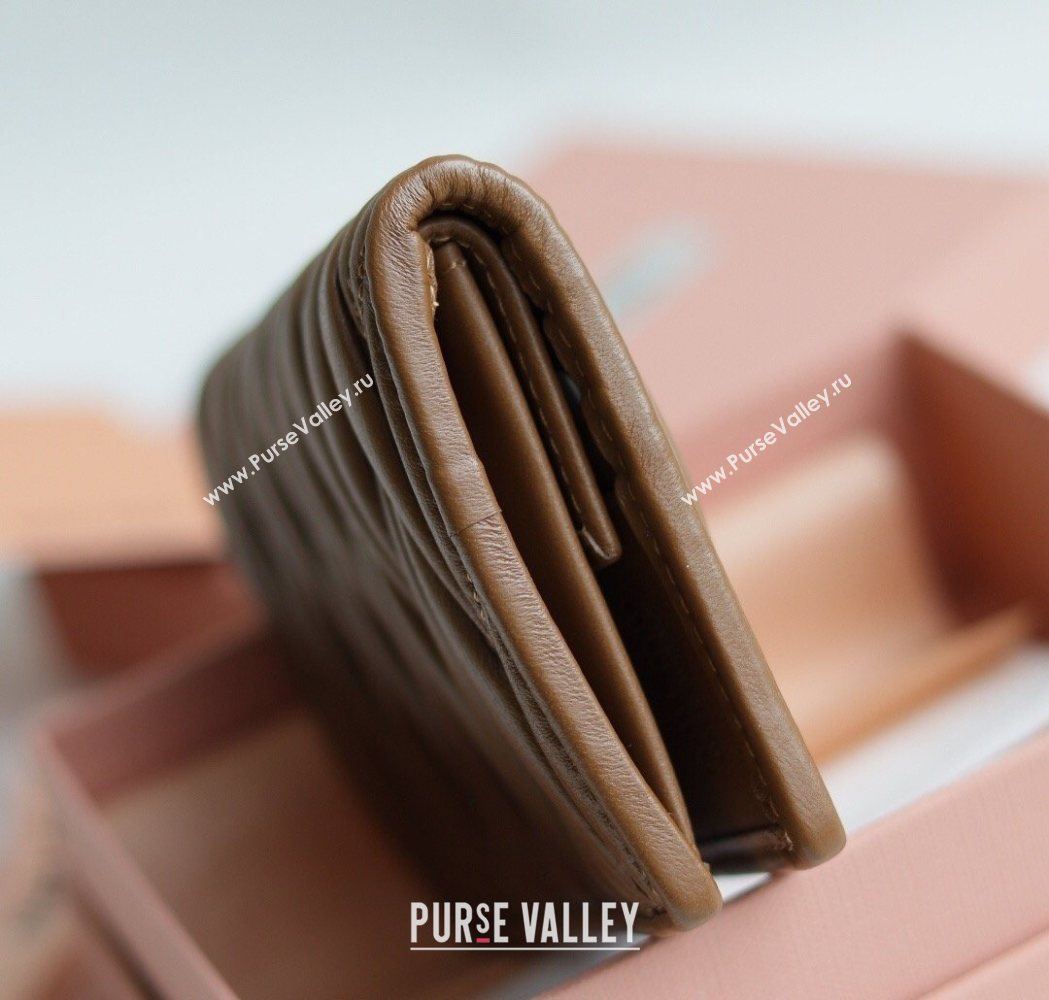Miu Miu Matelasse Nappa Leather Small Wallet Caramel Brown 2026 5MV204 (YY-260120076)