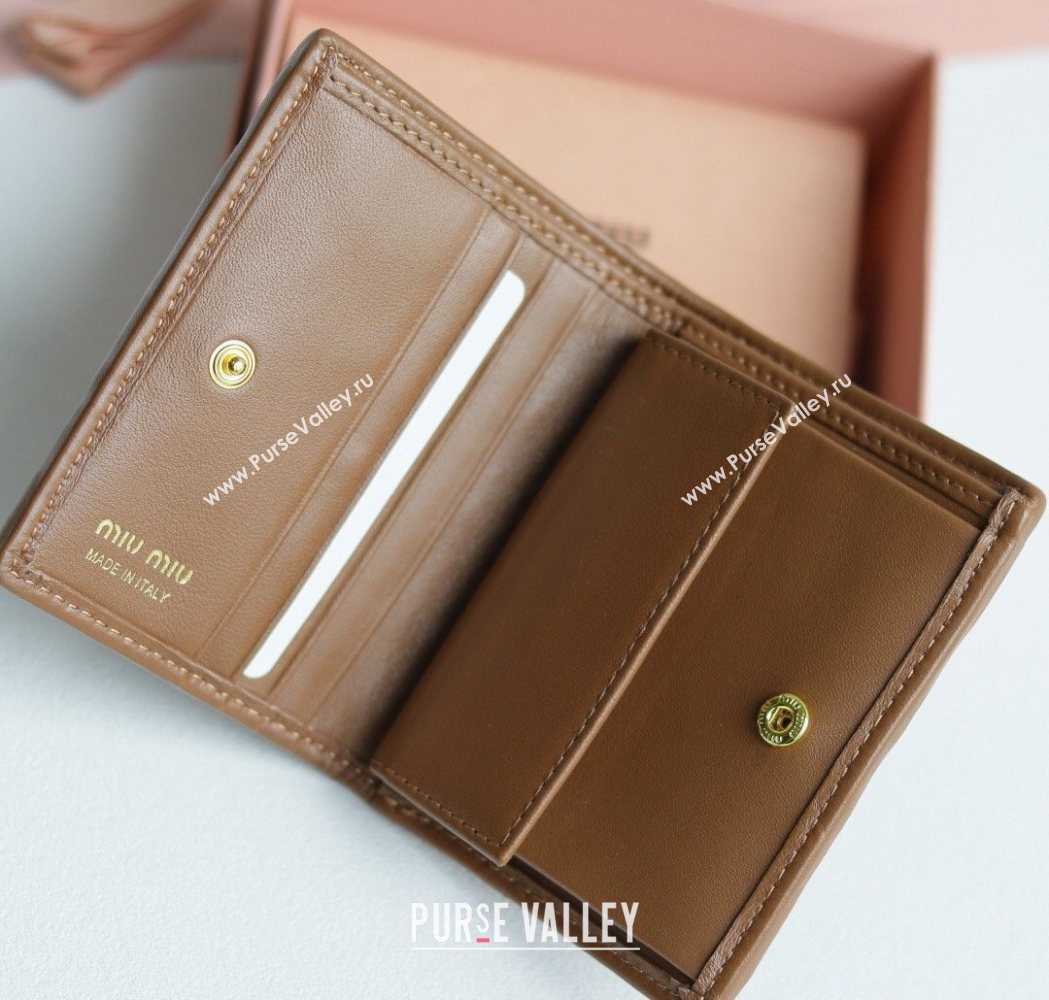 Miu Miu Matelasse Nappa Leather Small Wallet Caramel Brown 2026 5MV204 (YY-260120076)