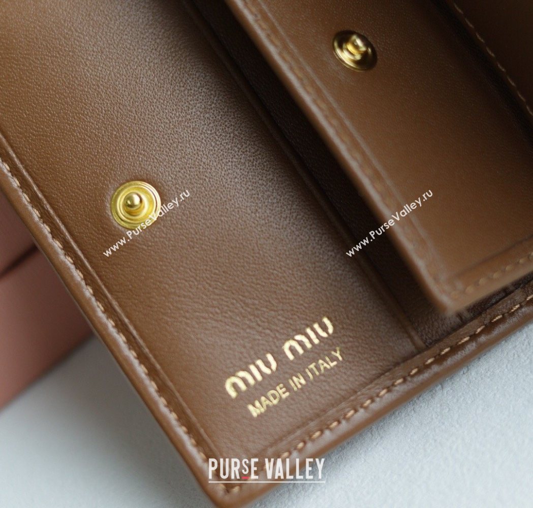 Miu Miu Matelasse Nappa Leather Small Wallet Caramel Brown 2026 5MV204 (YY-260120076)
