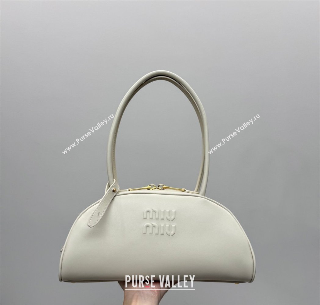 Miu Miu Beau Leather Bowling Bag 5BB193 White 2026 (YY-260120046)