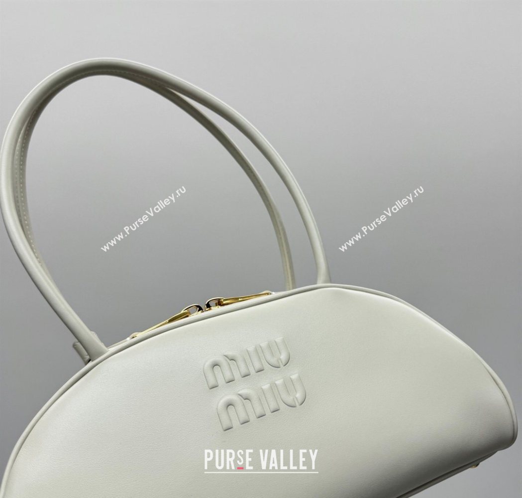 Miu Miu Beau Leather Bowling Bag 5BB193 White 2026 (YY-260120046)