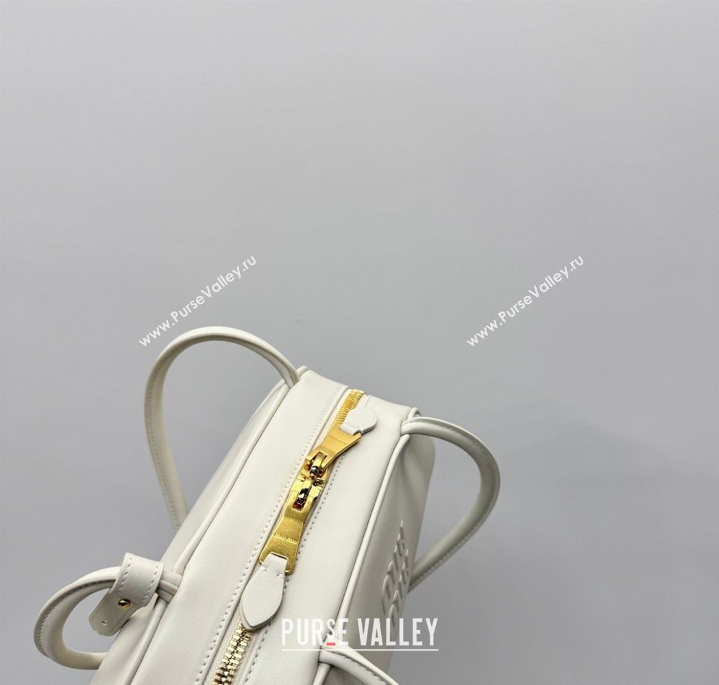 Miu Miu Beau Leather Bowling Bag 5BB193 White 2026 (YY-260120046)