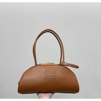 Miu Miu Beau Leather Bowling Bag 5BB193 Cognac Brown 2026 (YY-260120045)