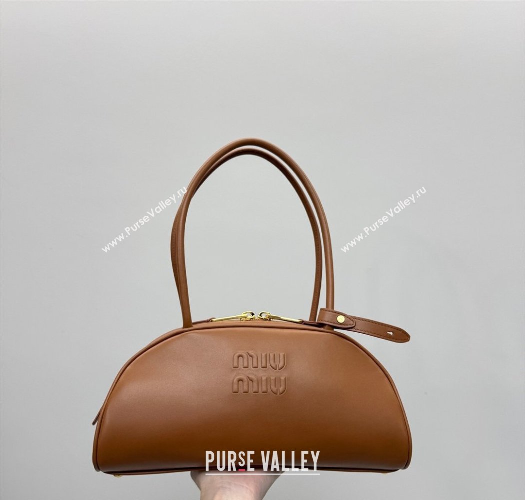 Miu Miu Beau Leather Bowling Bag 5BB193 Cognac Brown 2026 (YY-260120045)